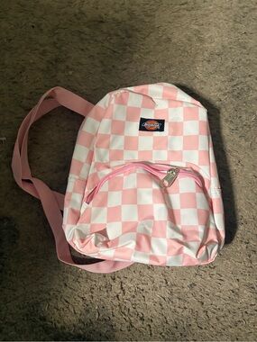 Dickies Pink & White Checkerboard Mini Backpack
